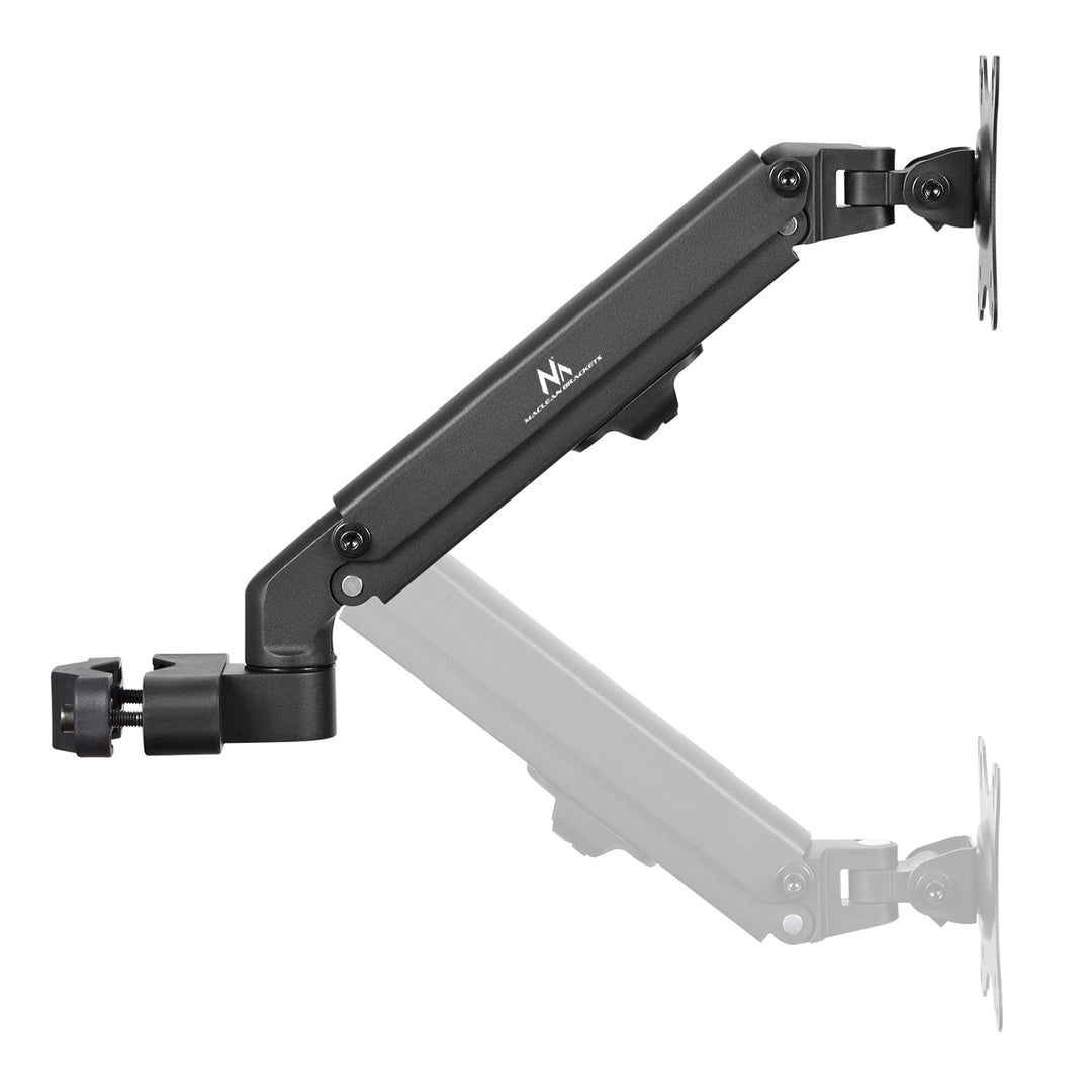 Maclean MC-459 Monitor Holder 17"-27" Pole Mount Arm 28-60mm Full Motion Flat &amp; Curved Screens 7kg VESA 75x75 100x100 Swivel Tilt Rotate Universal Monitor Mount
