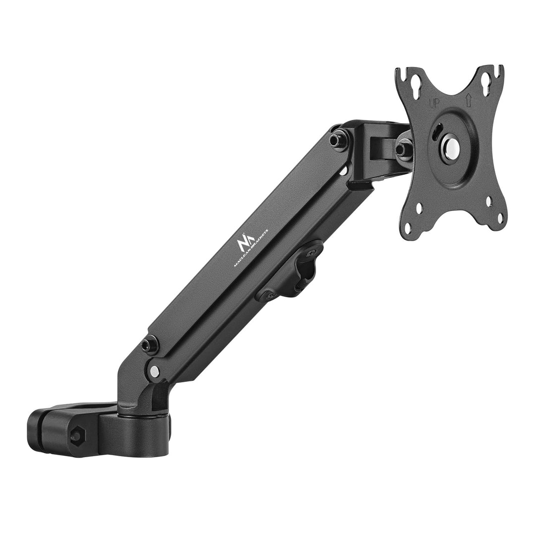 Maclean MC-459 Monitor Holder 17"-27" Pole Mount Arm 28-60mm Full Motion Flat &amp; Curved Screens 7kg VESA 75x75 100x100 Swivel Tilt Rotate Universal Monitor Mount
