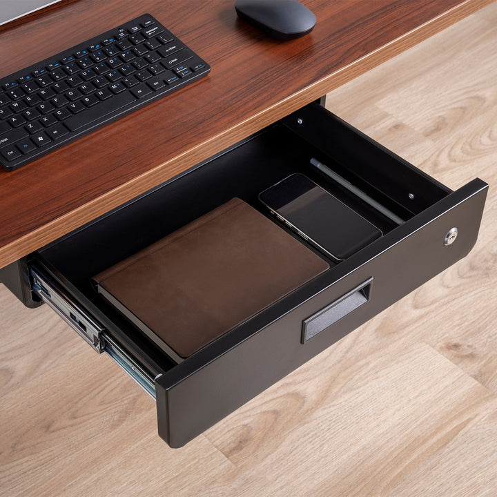 Maclean keyed ergonomic under-desk drawer, organizer, black, max 5kg, MC-461