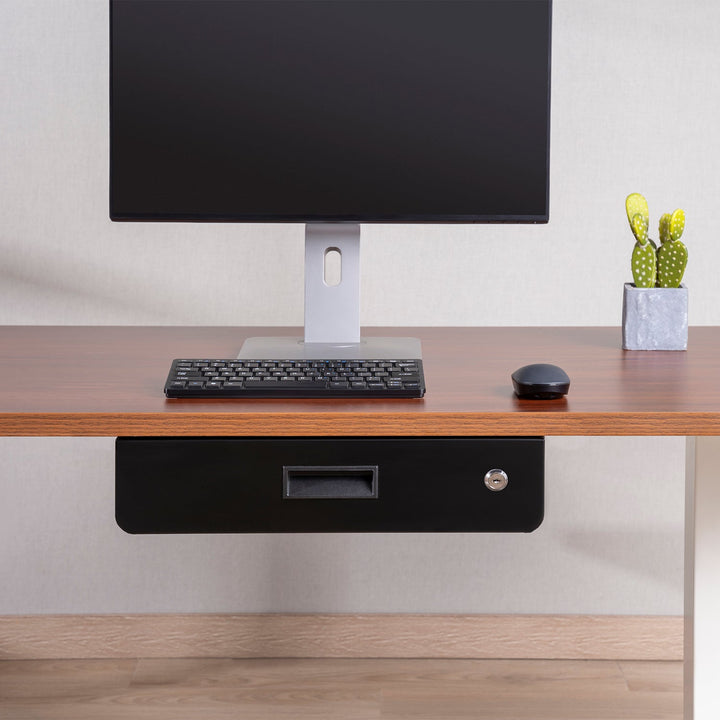 Maclean keyed ergonomic under-desk drawer, organizer, black, max 5kg, MC-461