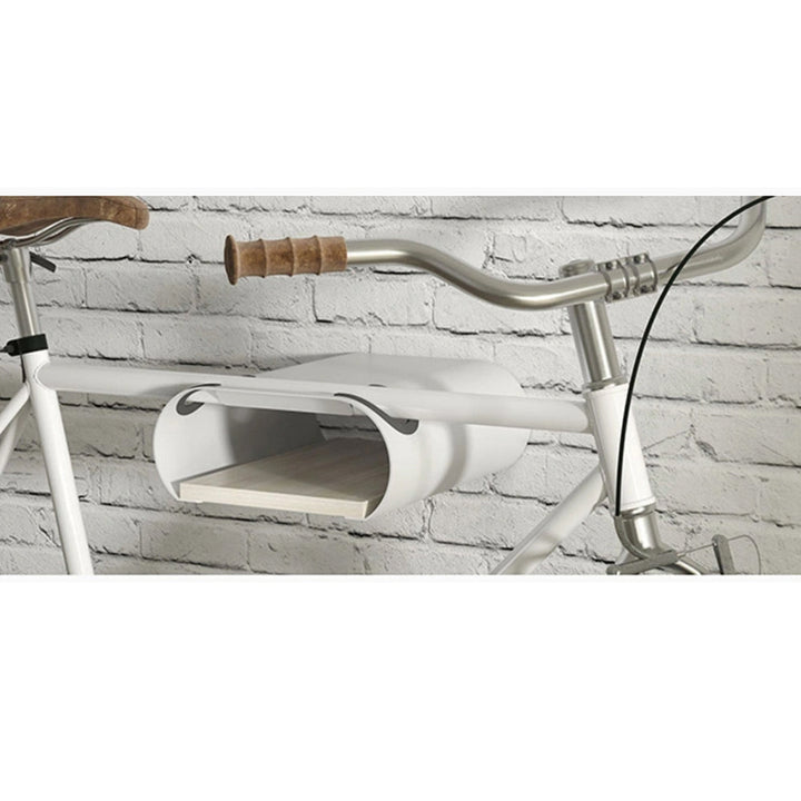 Maclean MC-466 Bicycle Wall Mount Wall Bike Rack Horizontal Bicycle Wall Mount Bicycle Holder Max. Load 25kg, Universal, Built-in Wooden Shelf