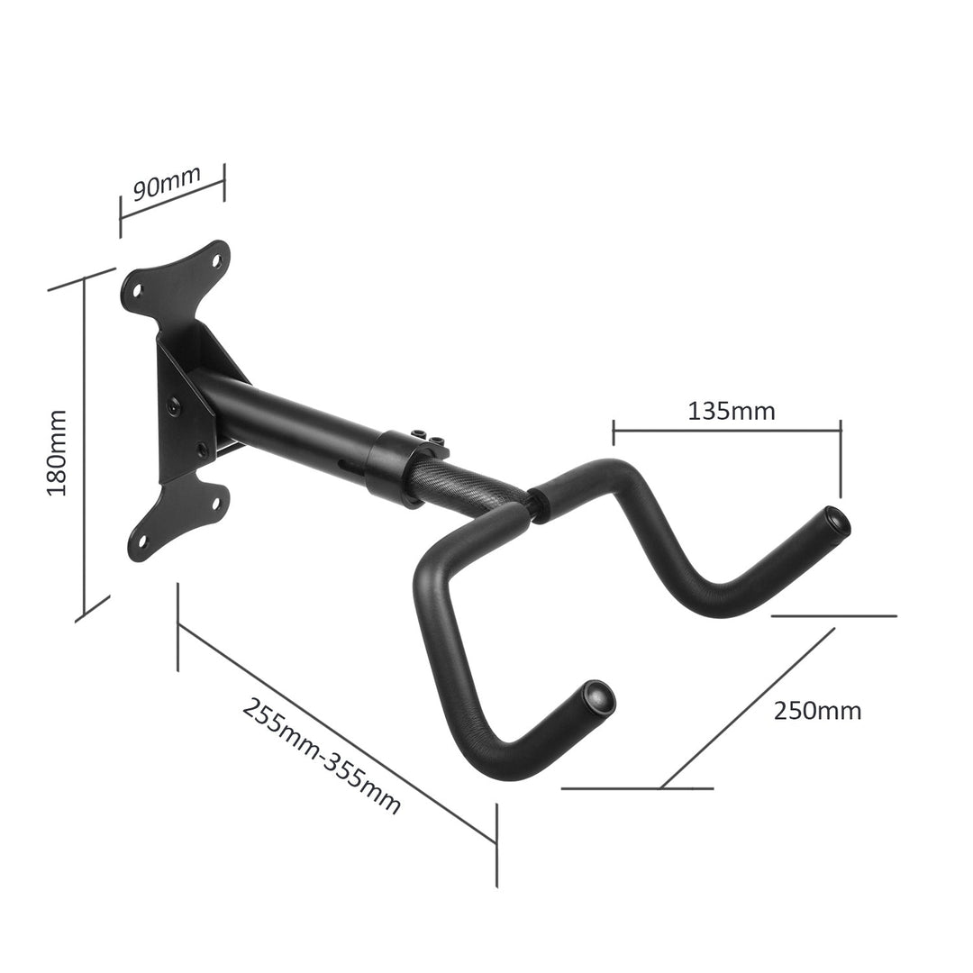 Maclean bicycle wall mount, horizontal, steel, max load 30kg, MC-431