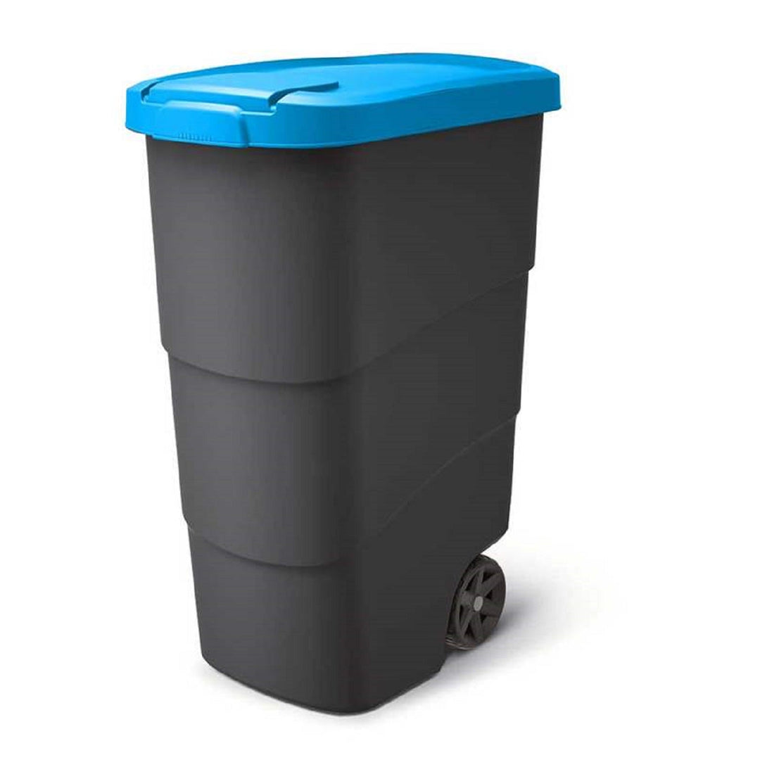Wheeler 90L Wheelie Bin Trash Can With Wheels And Lid Trash Can Large Trash Can Universal Trash Can Plastic Blue