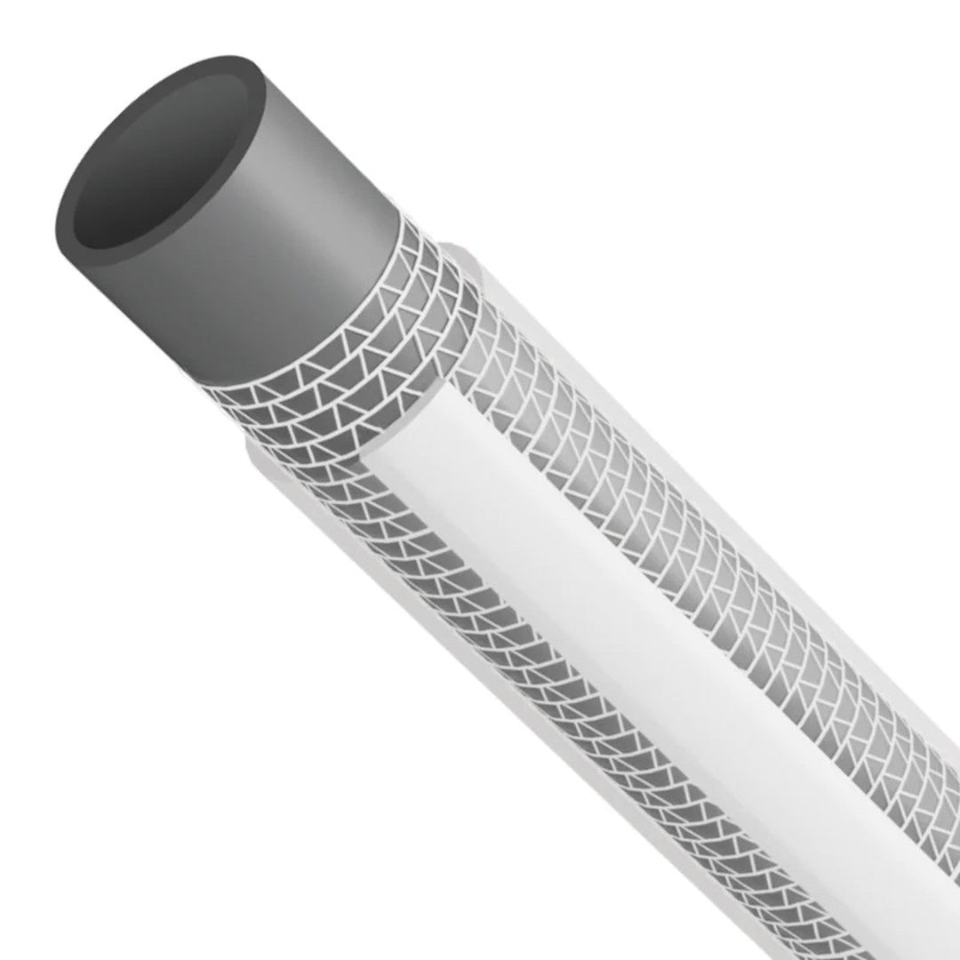 Vartco Silver 3/4" 3-Layer Garden Pipe Hose 30m Silver Kink Torsion Free Flexible Durable TFS Braided Polyester Thread Thick