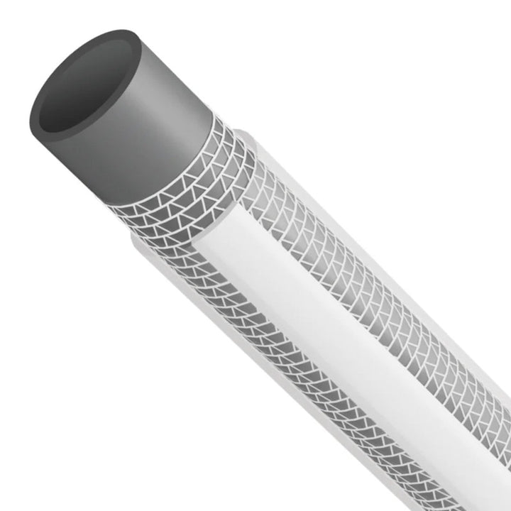 Vartco Silver 3/4" 3-Layer Garden Pipe Hose 50m Silver Kink Torsion Free Flexible Durable TFS Braided Polyester Thread Thick