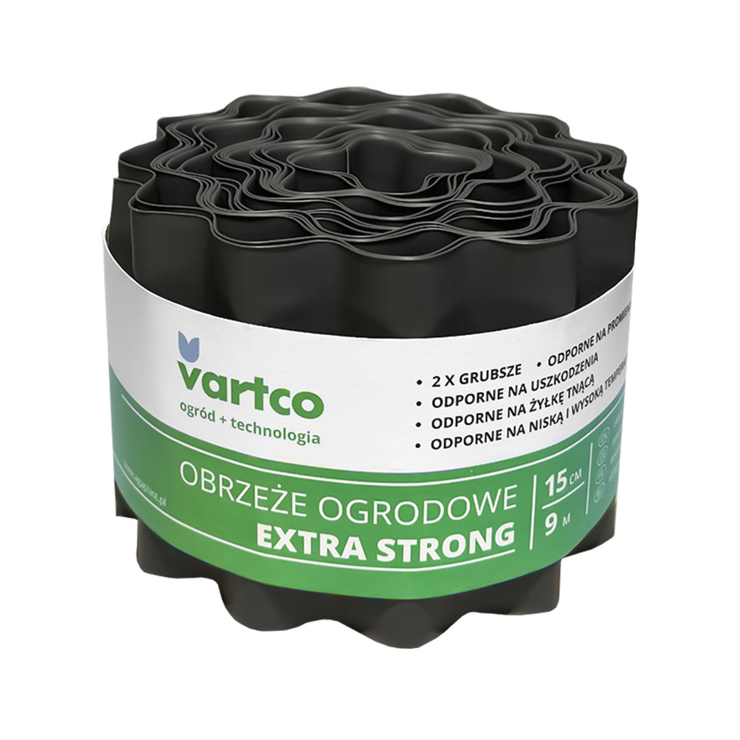 Garden Edging Border Flexible 15cm x 9m Vartco Extra Strong Graphite