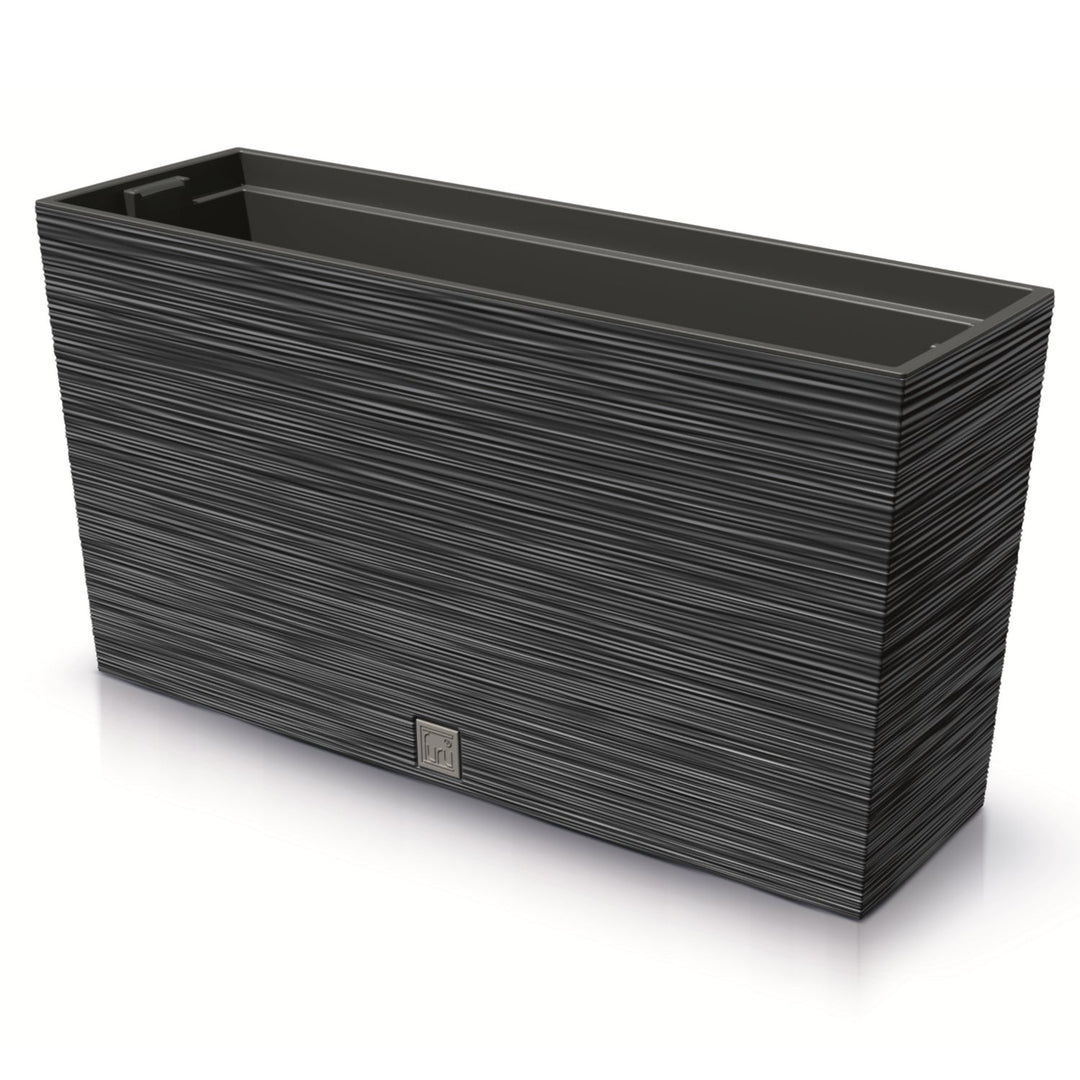 Prosperplast DFC800M-S433 Furu Case Middle Planter with Insert Plant Trough Flower Pot Indoor Outdoor 77x23.5x41cm Anthracite Black