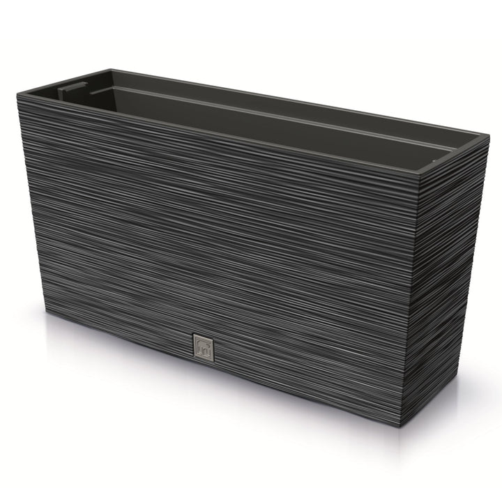 Prosperplast DFC800M-S433 Furu Case Middle Planter with Insert Plant Trough Flower Pot Indoor Outdoor 77x23.5x41cm Anthracite Black