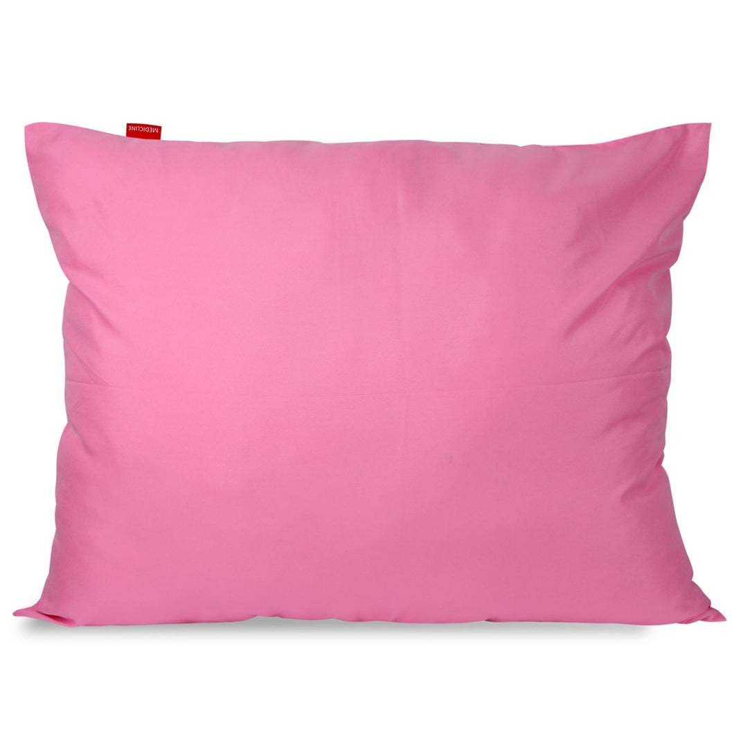 Medicline Pillow 80x80cm Microfibre Cover Pink 60-80 g/m2 Silicone Filling Hypoallergenic Washable 31.5x31.5 inch