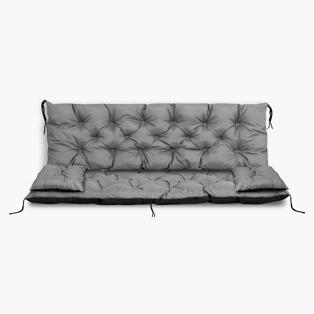 Grey garden set 180x60x50cm + 2 cushions 50 x 30cm