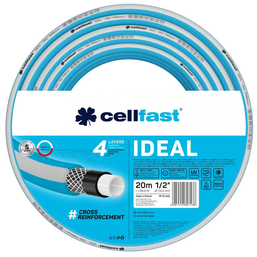 CELLFAST IDEAL Garden Water Hose Gardering Flexible 1/2" 20m 4-Layer