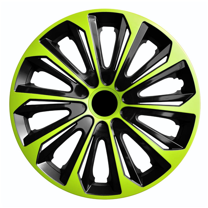 NRM Strong Duo Hubcaps 15" Wheel Covers Set 4 PCS ABS Green Universal 15 in Weather Resistant