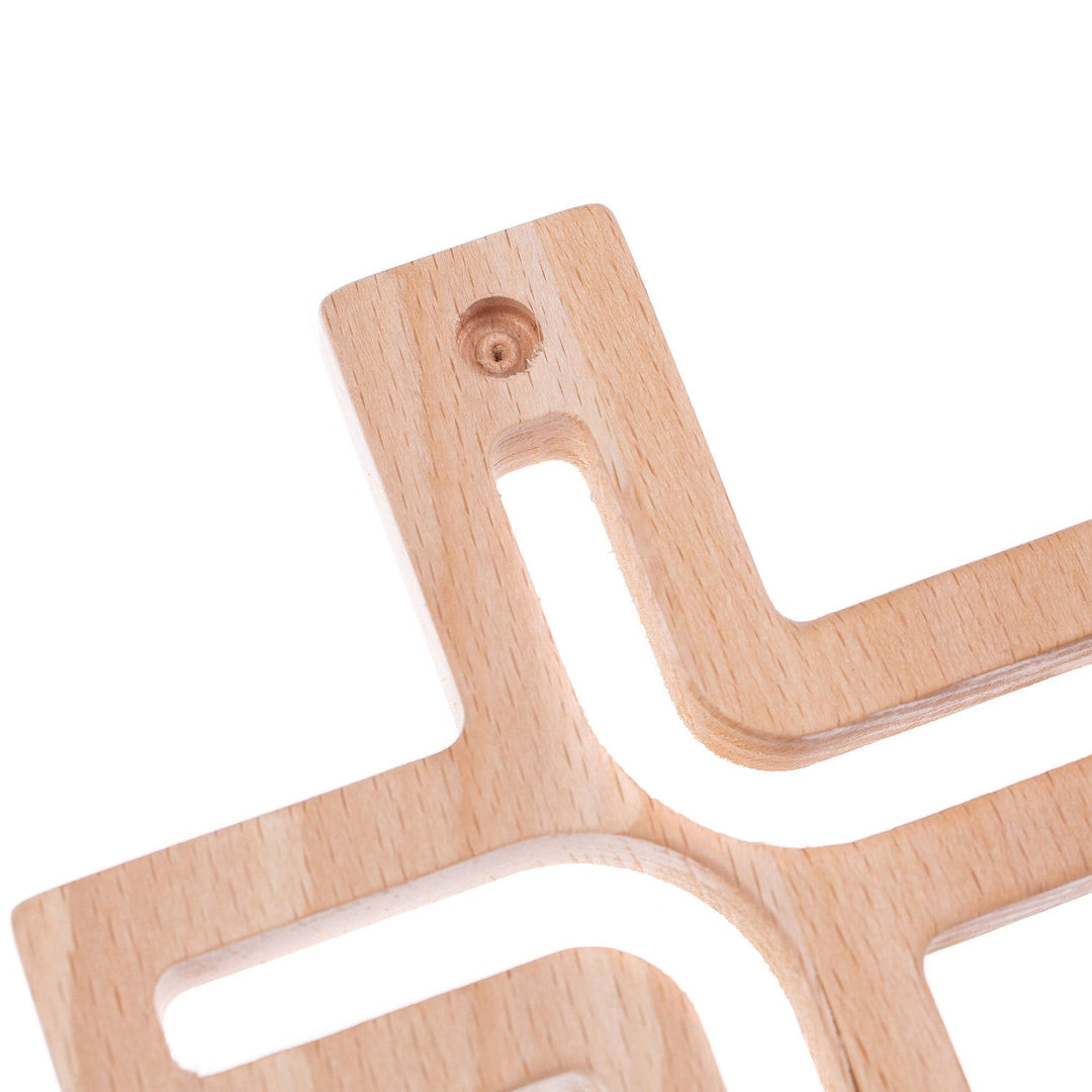 Modern Wall Hanging Cross Natural Wood 25 x 16 x 1.6 cm Decoration Gift Christening Wedding Comunion