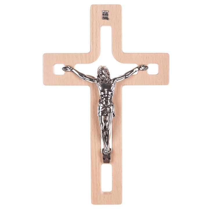 Wooden Hanging Cross Christian Modern Holy Jesus Crucifix Passion Wall Mount Prayer 25x16x1.6cm