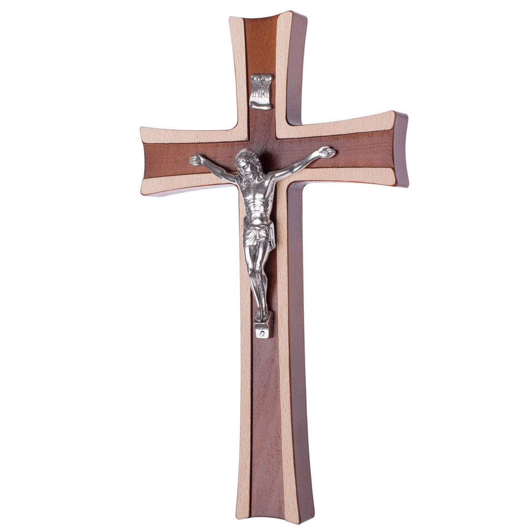 Wall Hanging Cross Christian Beech Wood Holy Jesus Crucifix Passion Prayer Wooden