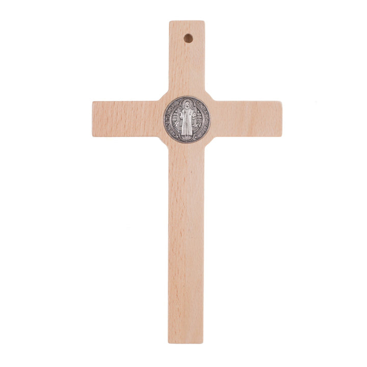 St. Benedict Wooden Cross Wall Hanging Jesus Crucifix Passion Christian Prayer 28cm