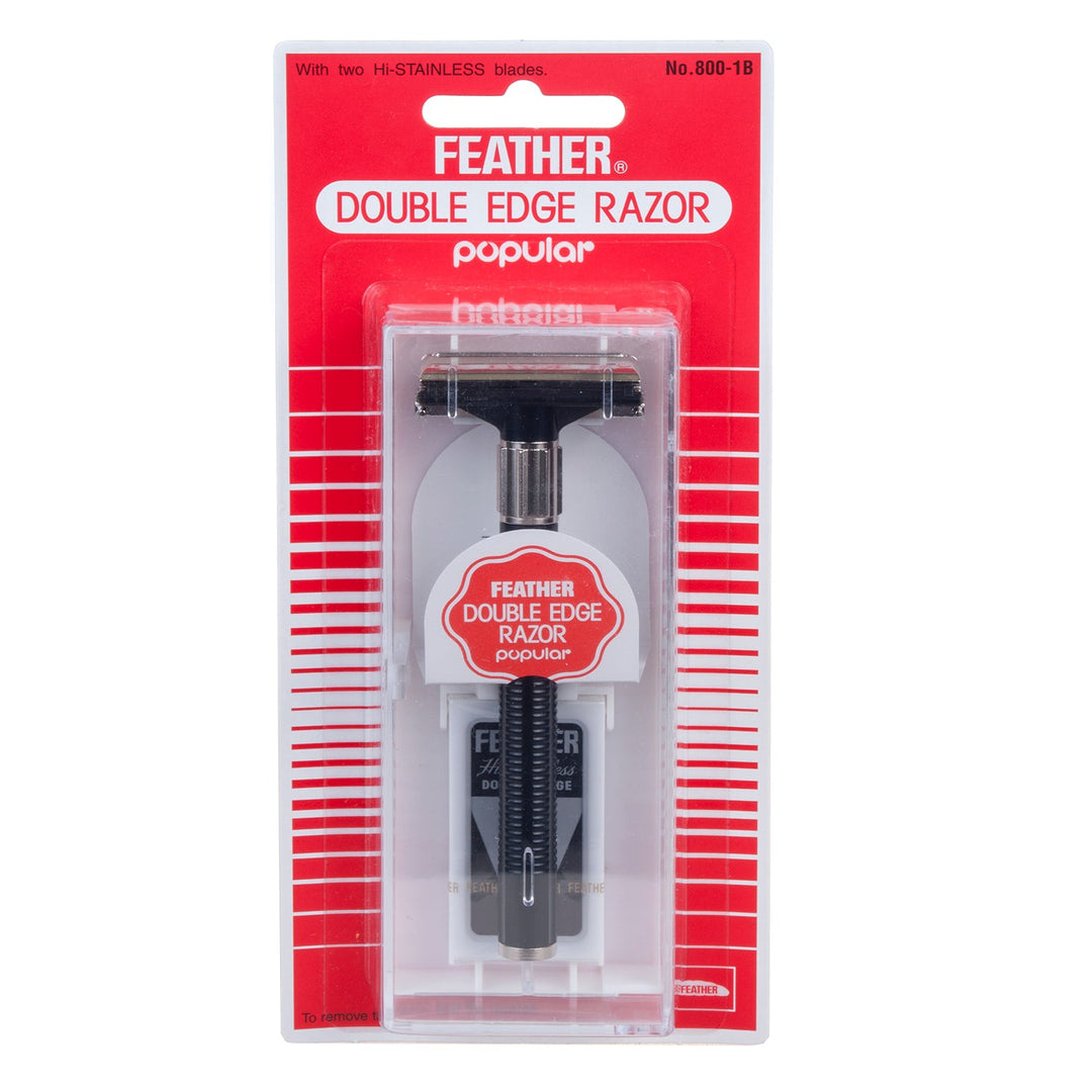 Feather 800-1B Manual Shaver Razor Blades One-piece Razor Traditional Shave Stainless Steel