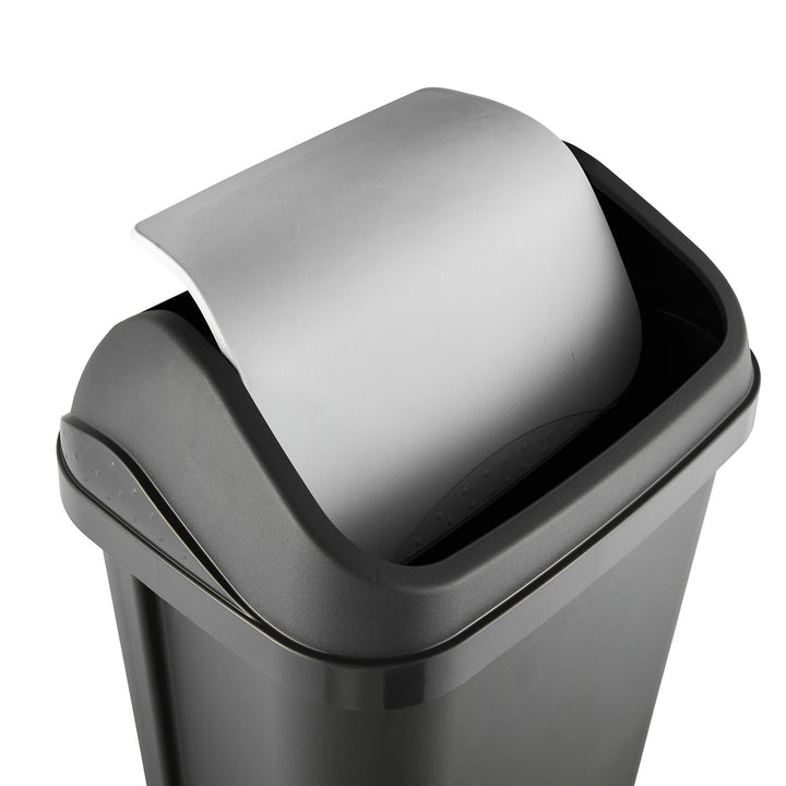 Keeeper Swantje 25L Waste Bin with Swing Lid Flap Trash Can Dustbin Home Indoor Graphite Grey Universal Hinged Lidded