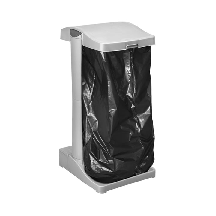 Keeeper 100 L Trash Bag Holder Stand with Lid Garbage Waste Silver Lightweight Stable