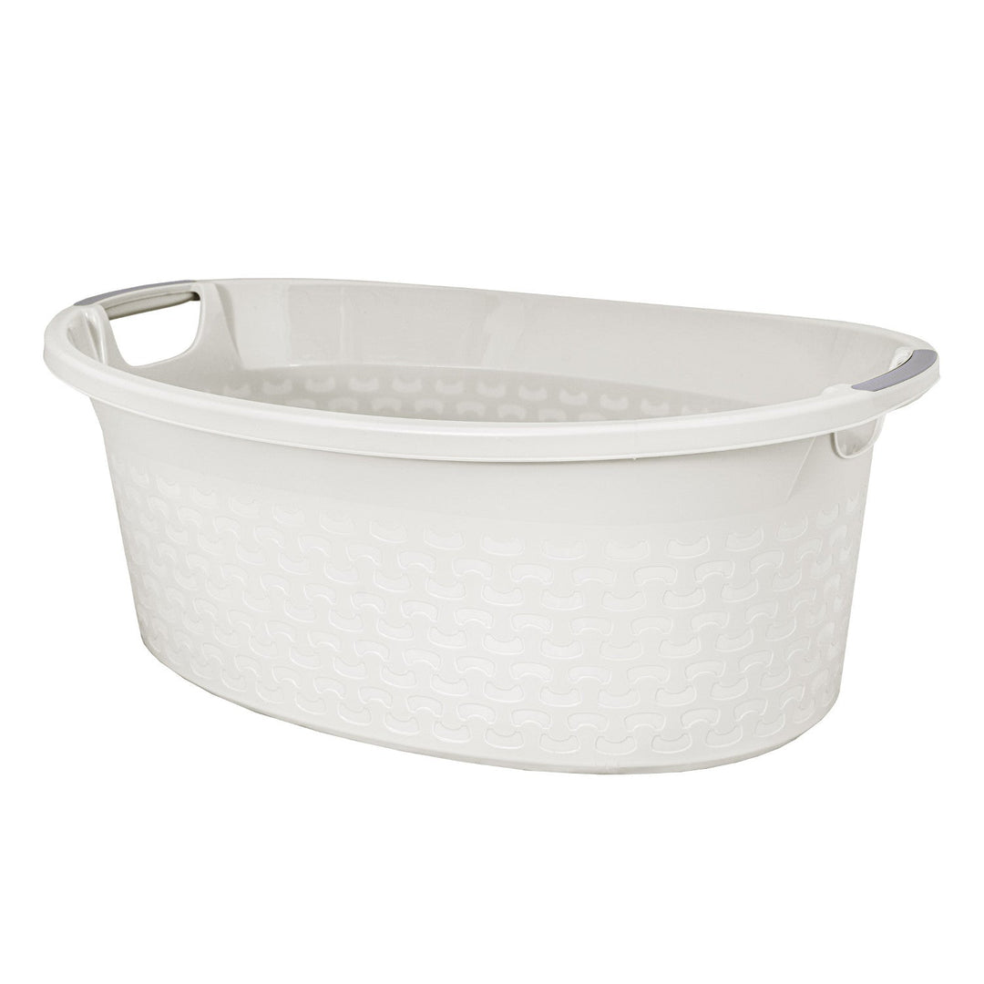 BranQ Cotton 60l Oval Laundry Bowl Laundry Basket Color Antique White