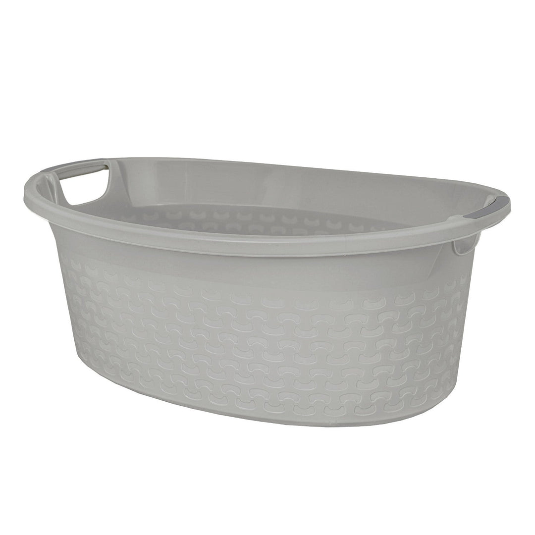 BranQ Cotton 60l Oval Laundry Bowl Laundry Basket Light Grey Color