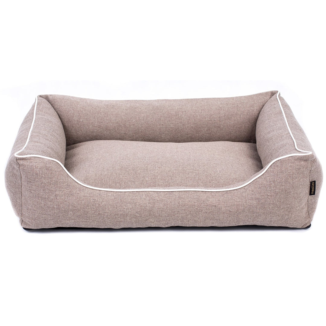 Mestizo Mallorca Comfort pet bed dog basket pet bed dog sofa made of durable upholstery fabric (outer dimensions: 100x75cm / inner dimensions: 70x53cm, beige / white)