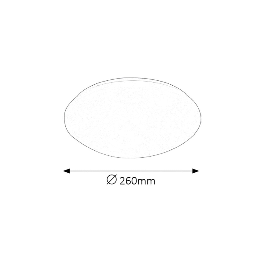 Rabalux Lucas LED Ceiling Lamp Round Natural White Light Metal 12W IP44