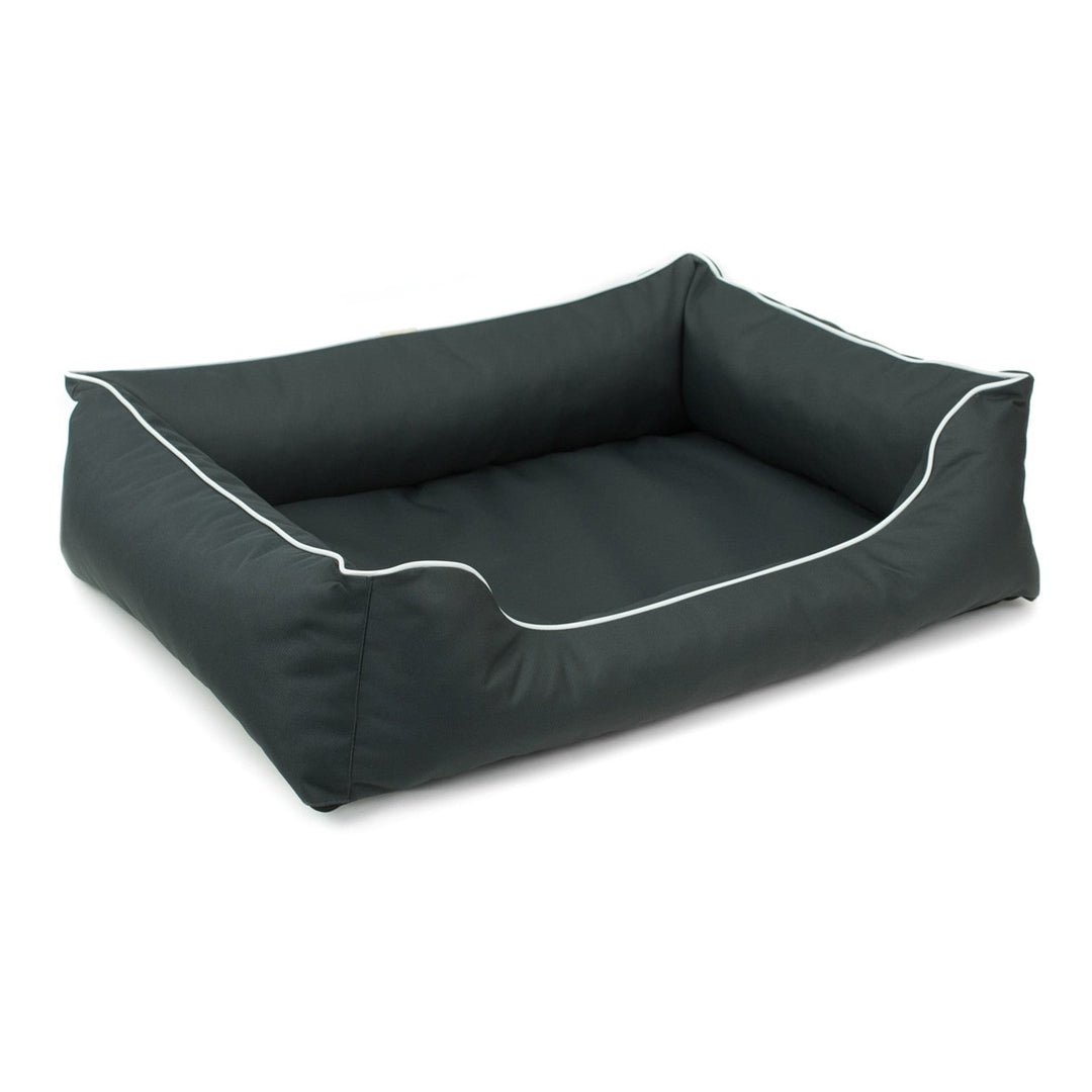 Mestizo Valencia Orthopedic Orthopedic Pet Bed Dog Basket Pet Bed Dog Sofa Cover Waterproof Polyester Fabric Cordura (Outside Size: 65x50cm / Inside Size: 41x27cm, Dark Grey/White)
