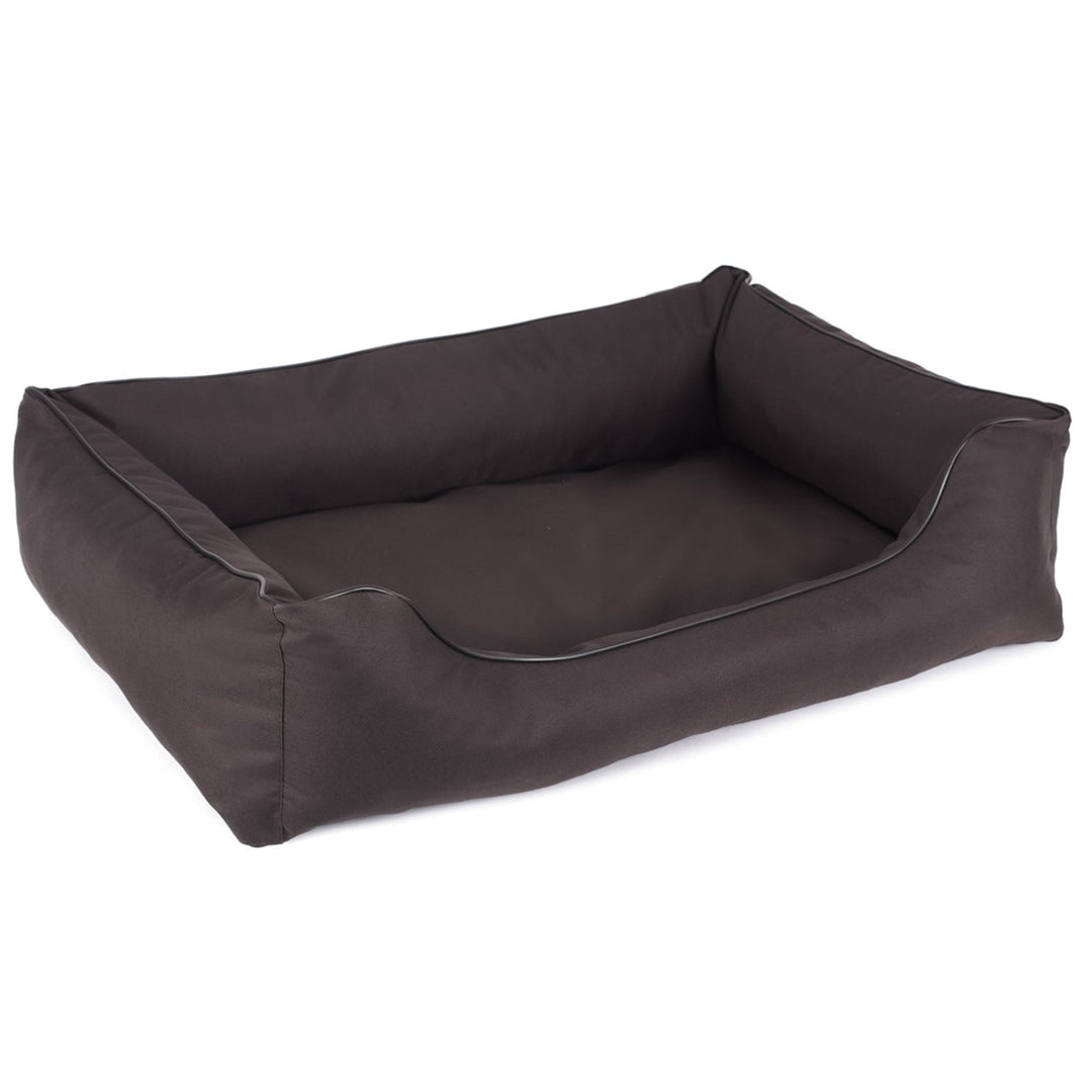 Mestizo Valencia Orthopedic Orthopedic Pet Bed Dog Basket Pet Bed Dog Sofa Cover Waterproof Polyester Fabric Cordura (Outside Size: 65x50cm / Inside Size: 41x27cm, Brown/Black)