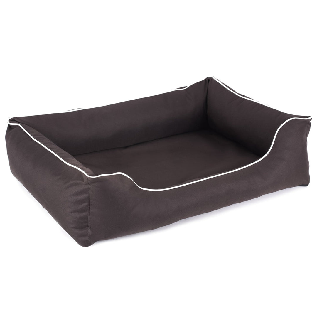 Mestizo Valencia Orthopedic Orthopedic Pet Bed Dog Basket Pet Bed Dog Sofa Cover Waterproof Polyester Fabric Cordura (Outside Size: 65x50cm / Inside Size: 41x27cm, Brown/White)