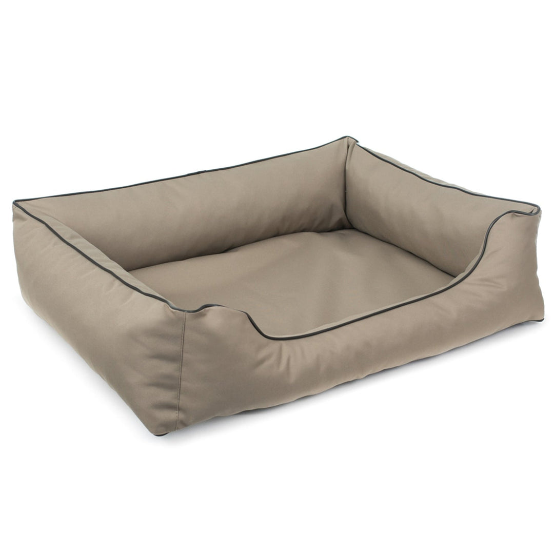 Mestizo Valencia Orthopedic Orthopedic Pet Bed Dog Basket Pet Bed Dog Sofa Cover Waterproof Polyester Fabric Cordura (Outside Size: 65x50cm / Inside Size: 41x27cm, Beige/Black)