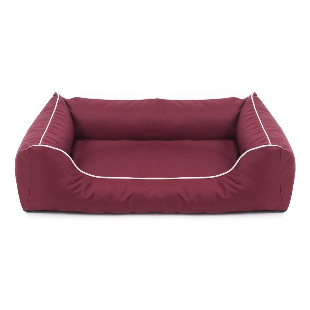 Mestizo Valencia Orthopedic Orthopedic Pet Bed Dog Basket Pet Bed Dog Sofa Cover Waterproof Polyester Fabric Cordura Outside Size: 80 x 60cm / Inside Size: 40x56cm Burgundy/White