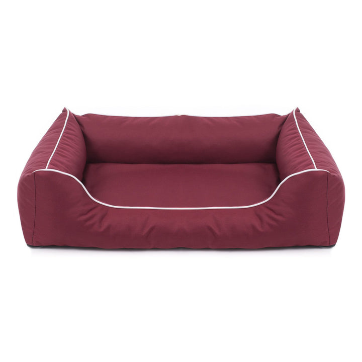 Mestizo Valencia Orthopedic Orthopedic Pet Bed Dog Basket Pet Bed Dog Sofa Cover Waterproof Polyester Fabric Cordura Outside Size: 80 x 60cm / Inside Size: 40x56cm Burgundy/White