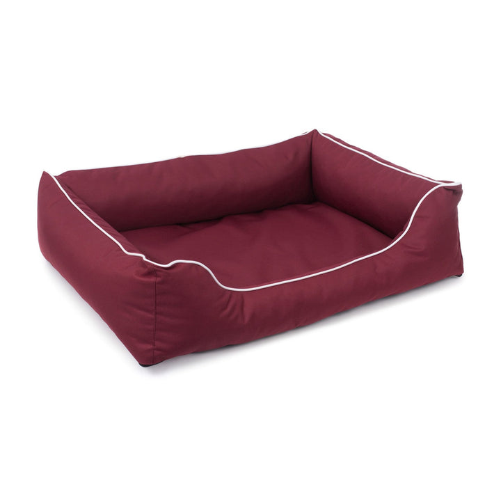 Mestizo Valencia Orthopedic Orthopedic Pet Bed Dog Basket Pet Bed Dog Sofa Cover Waterproof Polyester Fabric Cordura Outside Size: 80 x 60cm / Inside Size: 40x56cm Burgundy/White