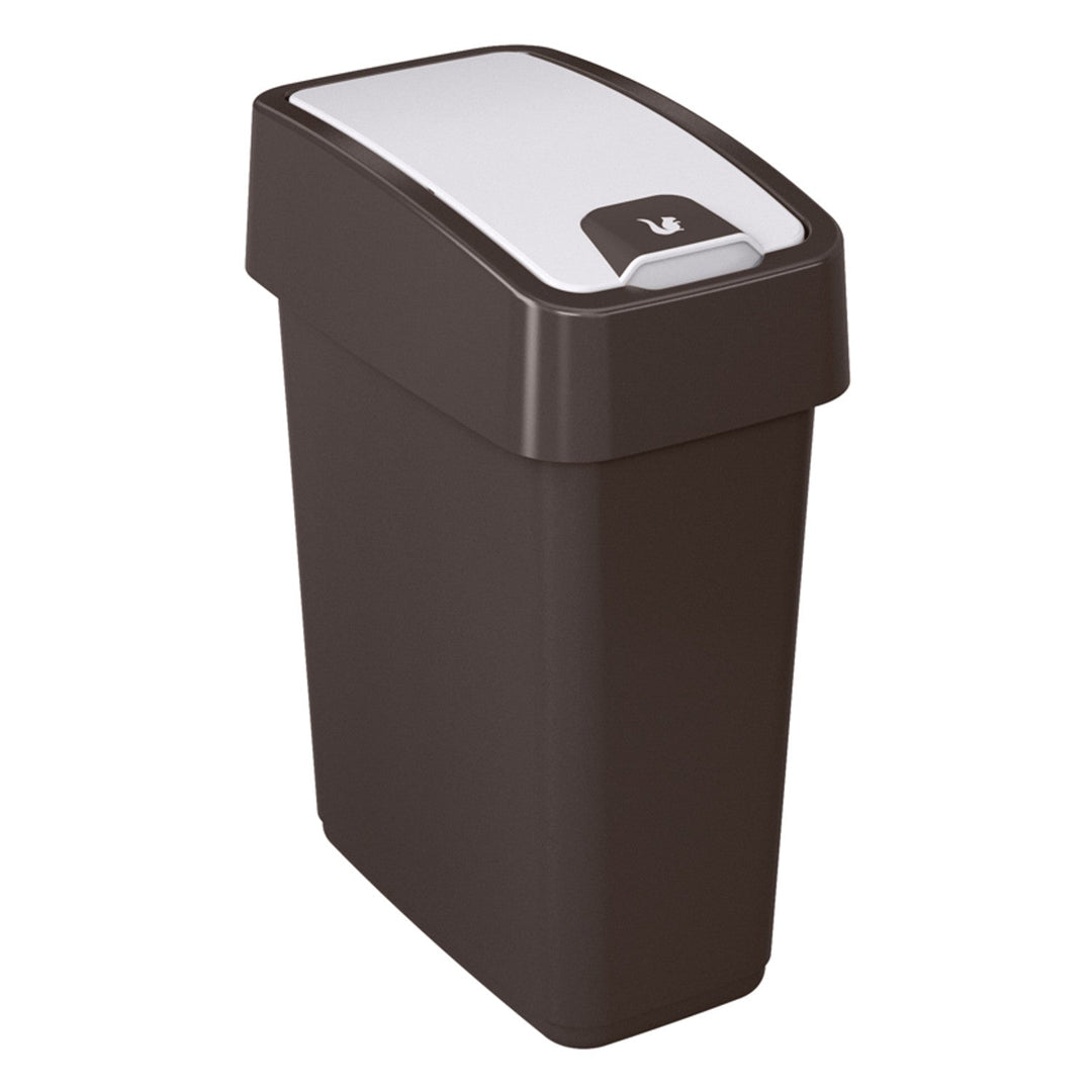 Keeeper Magne 10L Waste Dust Bin with Lift & Flip Push Lid Anthracite Grey Sturdy Plastic