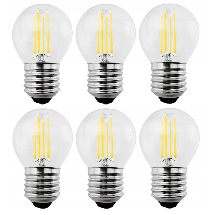 Maclean MCE284 6x LED Filament Bulb, LED E27, 6W, 230V, WW Warm White 3000K, 600lm, Retro Edison Decorative G45
