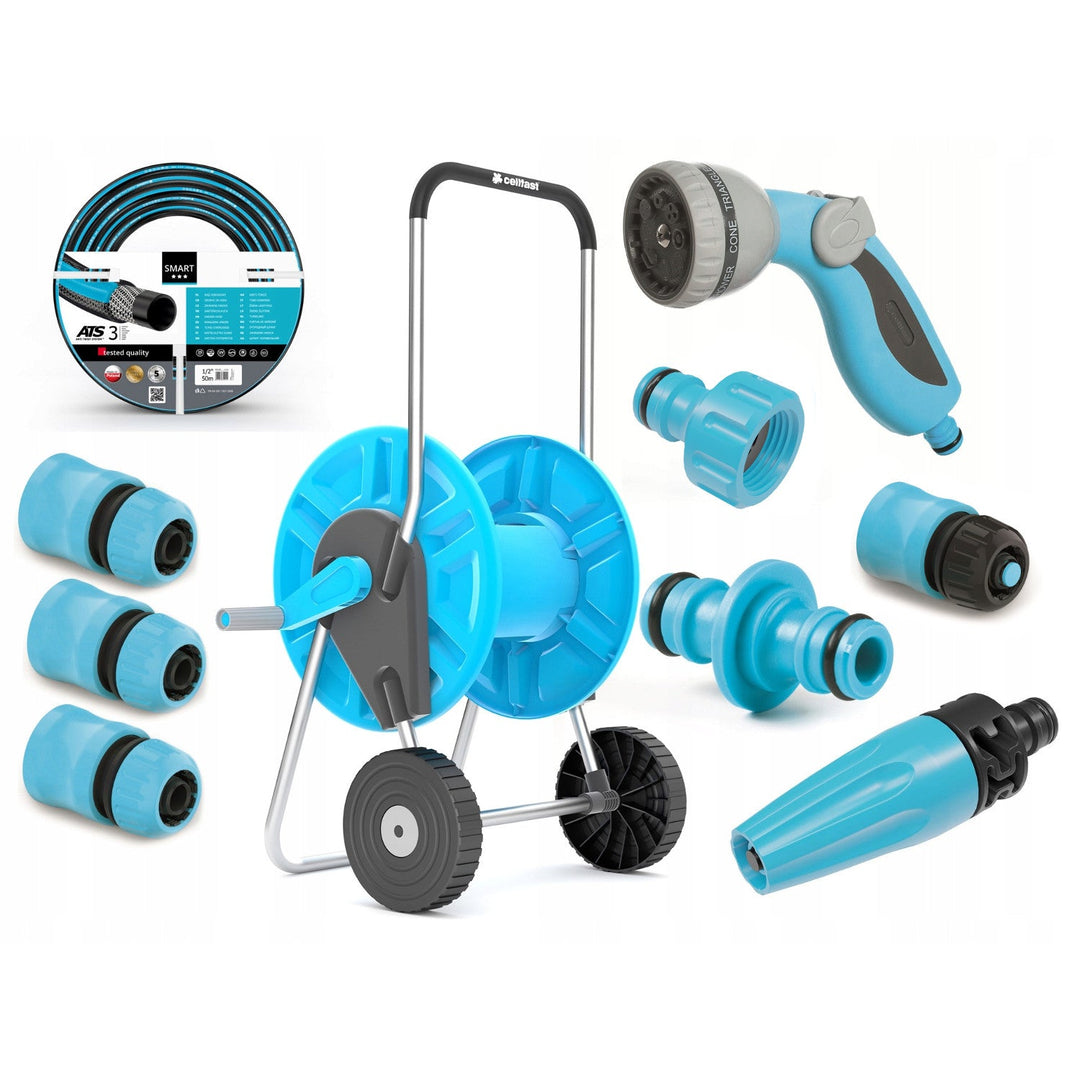 Cellfast garden set, Smart ATS 1/2'' 50 m hose, Aluplus 1/2'' 60 m cart