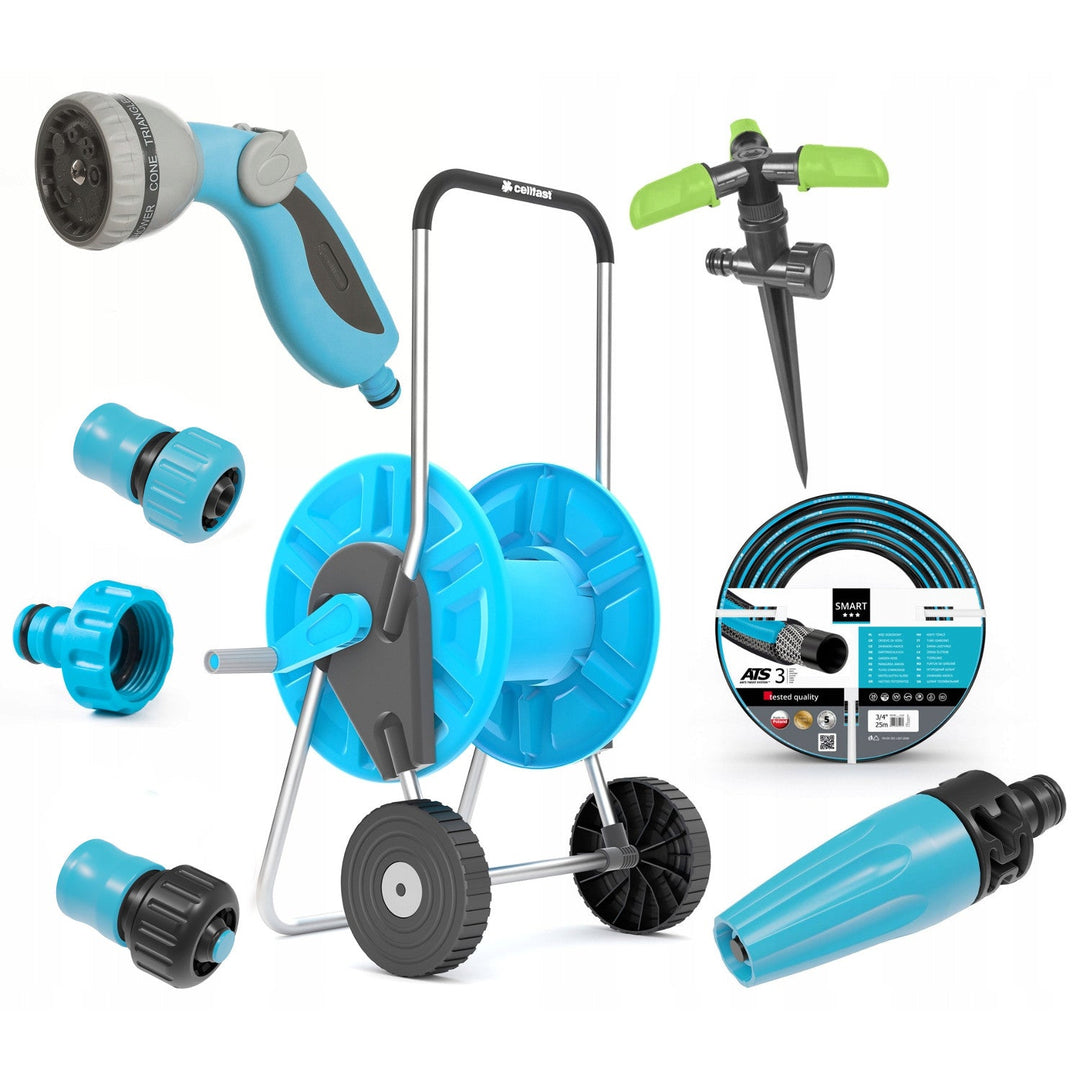 Cellfast garden set, Smart ATS 3/4'' 25m hose, Aluplus 1/2'' 60m cart