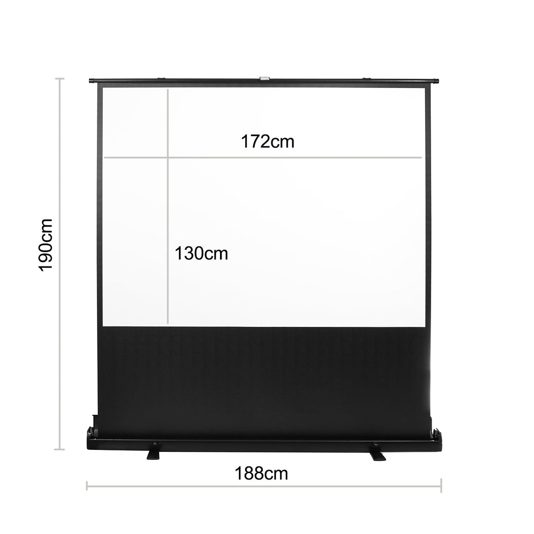 Maclean Portable Projection Screen, Compact, Floor-Standing, 86", 4:3, MC-963