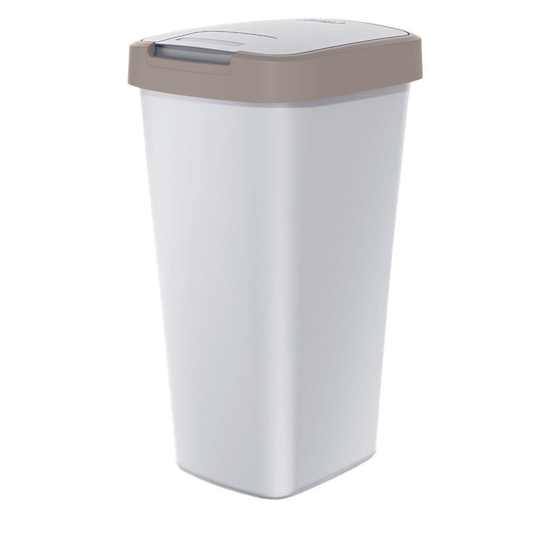 KEDEN COMPACTA Q 25 liter trash garbage can NSAB25-WG5C - ash with brown frame