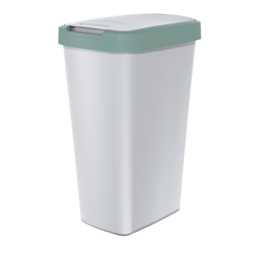 KEDEN COMPACTA Q 45L Recycling Waste Bin Grey & Green Glass Trash Can Sorting Segregation ECO Colour Coded