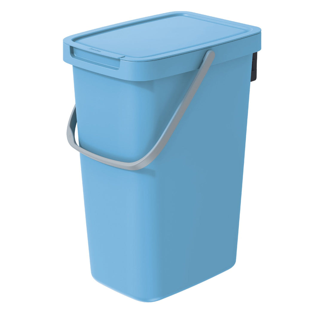 Keden Systema Q Sorting Waste Bin 12L Recycling Bin Separation Segregation Lidded with Handle Hanging Dustbin Garbage Can Slim Paper Glass Plastic Metal Bio