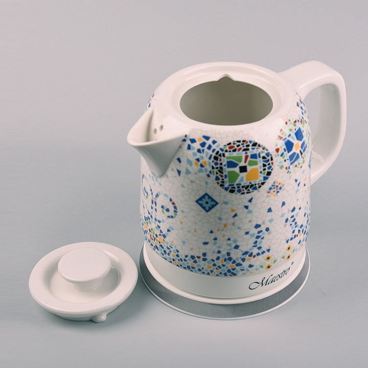 Maestro MR068 Ceramic Electric Kettle 1.5L Decorative Oriental Mosaic Pattern Auto Switch Off Overheating Protection 3-Pin UK Plug