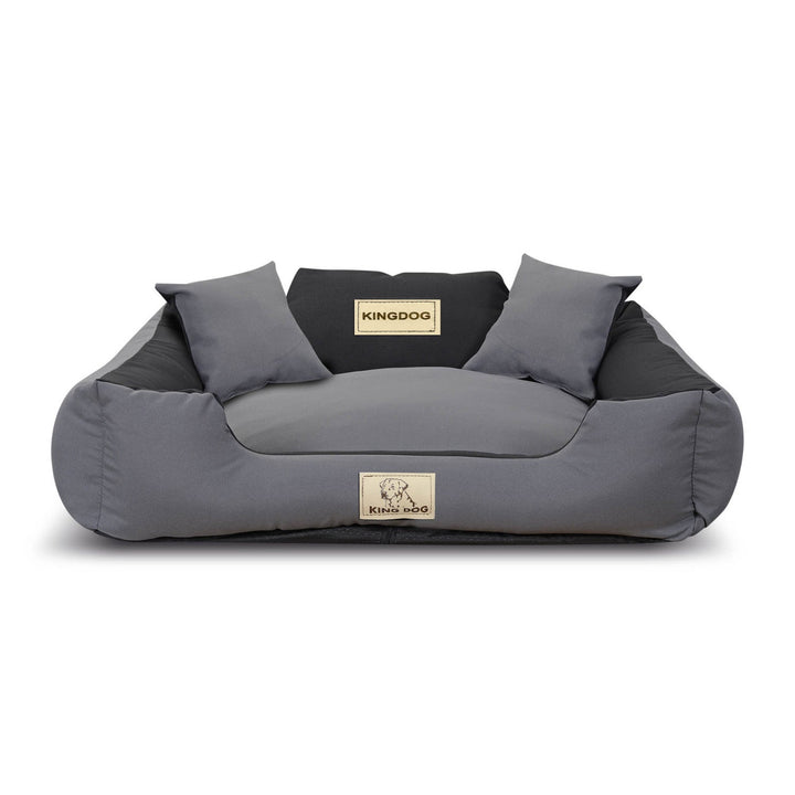 KingDog Non-Slip Zippered Dog Bed Panama Stretch MM44 Pet Bed Dismountable And Washable 100% Polyester 160 g/m2 75x65 cm Grey-black
