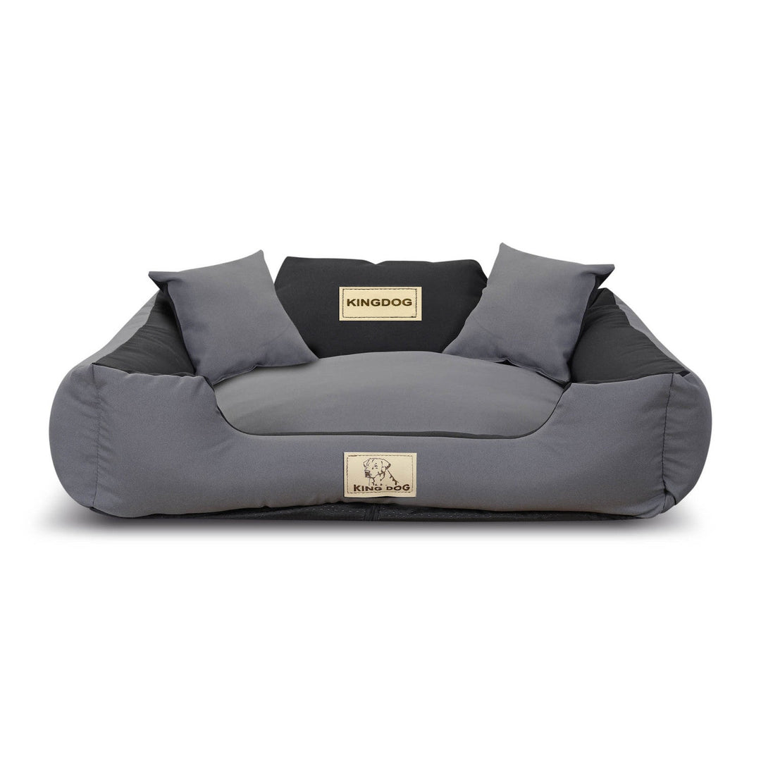 KingDog Non-Slip Zippered Dog Bed Panama Stretch MM44 Pet Bed Dismountable And Washable 100% Polyester 160 g/m2 100x75 cm Grey-black