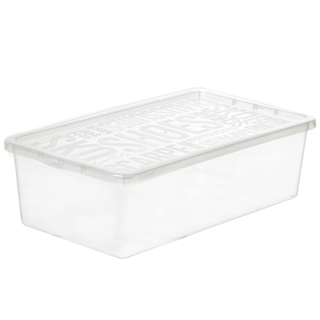 5 x 4L Shoe Container Set Lid Box Organizer Storage Transparent  345 x 190 x 96mm