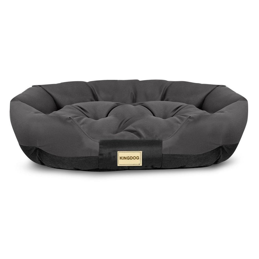 KingDog Prestige Dog Bed Pet Bed Oval Waterproof PVC Codura 100% Polyester Weight: 240gr/m2 75x50 cm Black CODUOWAL75/50CZA