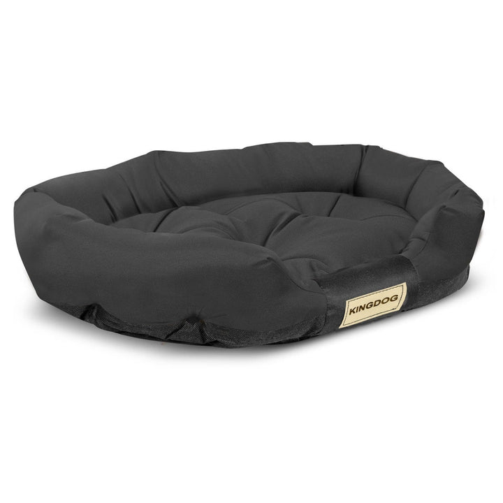 KingDog Prestige Dog Bed Pet Bed Oval Waterproof PVC Codura 100% Polyester Weight: 240gr/m2 75x50 cm Black CODUOWAL75/50CZA