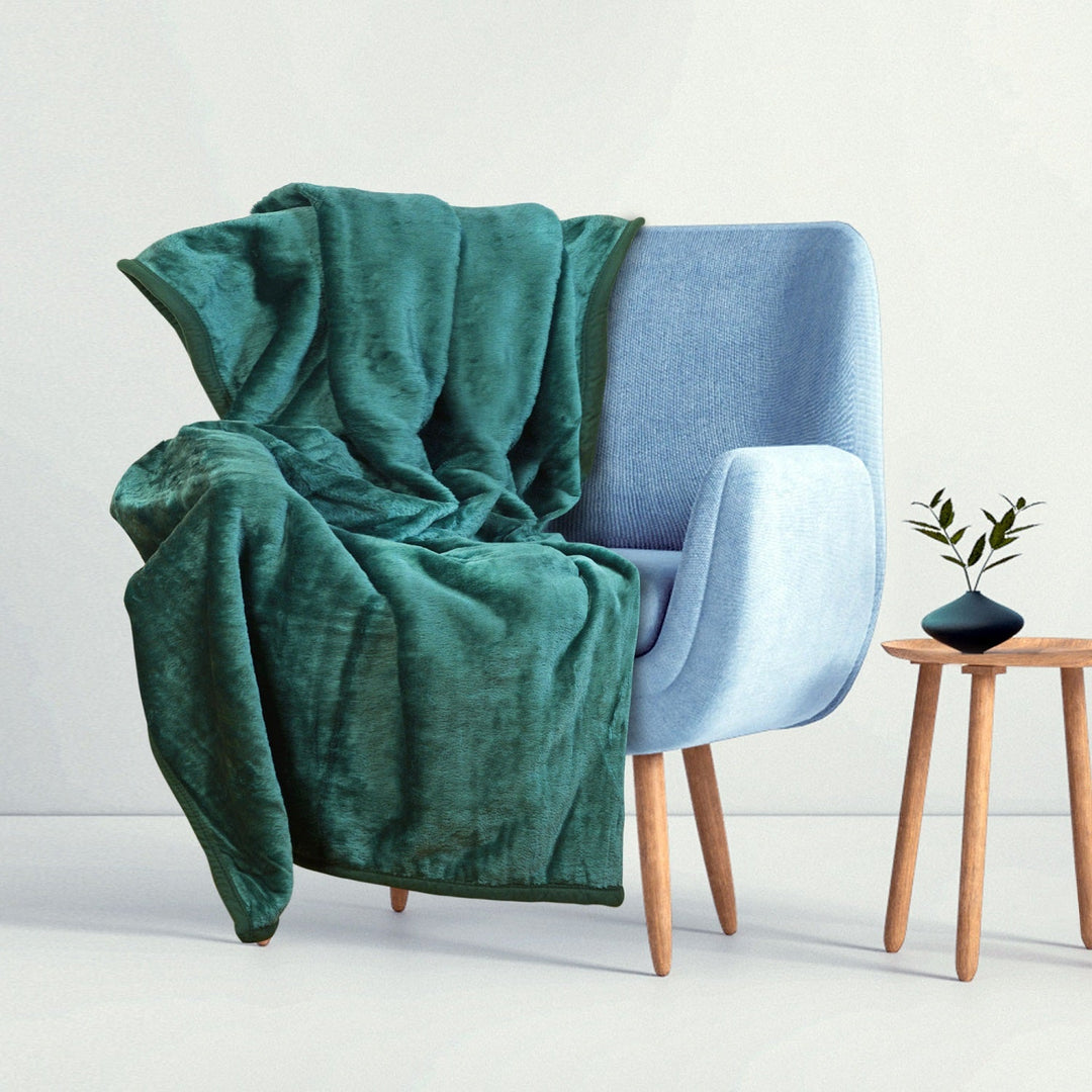 Medicline Thick polyester Blanket Antiallergic Fabric Material: polyester 100%, Weight: 570 g/m2 Smooth blanket (160 x 200 cm, Green)