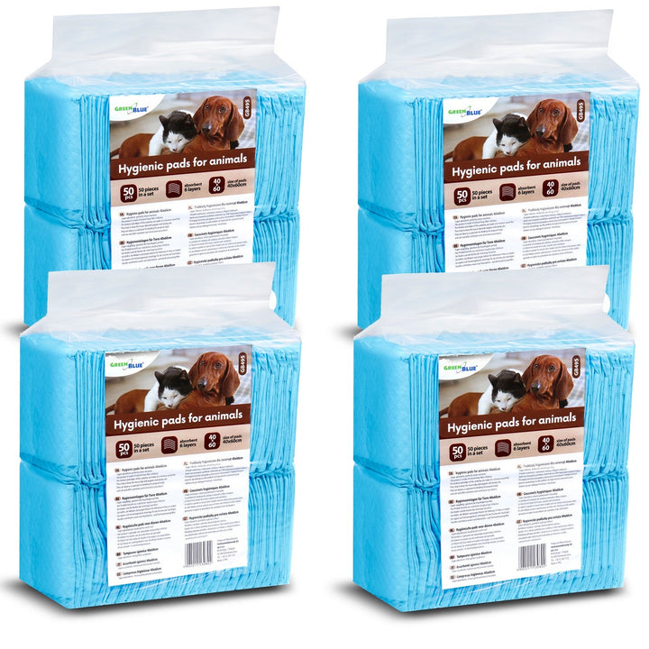 GreenBlue GB495 Dog Cat Sanitary Pads Mats for Pets Potty Training Pads Disposable Training Pads 60x40cm 200 pcs.
